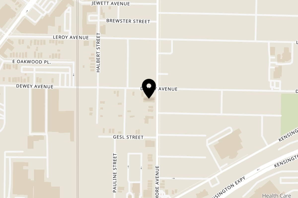 Map showing the location of Lahori Kebab Halal Restaurant (Pakistani, Afghan, Bengali, Indian Food) on 2106 Fillmore Ave in Buffalo